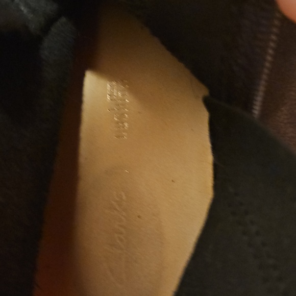 Clarks Trace Pine Black Leather Women's Side Zipper Tie Ankle Boots Sz.10 - Picture 7 of 8